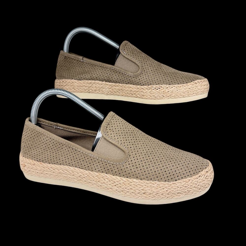 Esprit Loafers Espadrille Slip On Shoes Womens Sz 8.5 Taupe Perforated Nadine